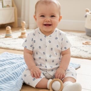 Teddy Hugs Half  Romper