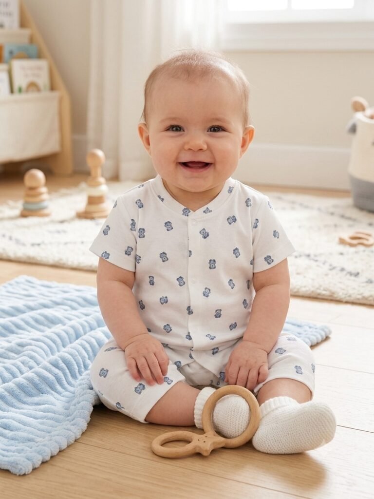 Teddy Hugs Half  Romper