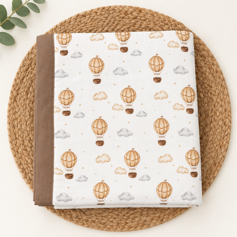 Premium Organic Cotton Baby Dohar - Hot Air Balloon Print