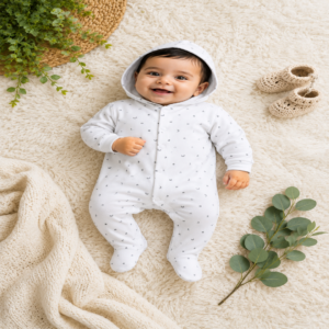 Little Moon Hooded Footed Jumpsuit