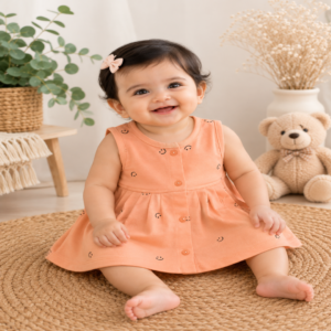 Peachy Smiles Sleeveless Frock