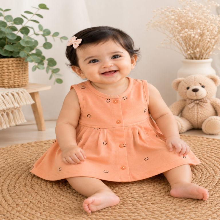 Peachy Smiles Sleeveless Frock