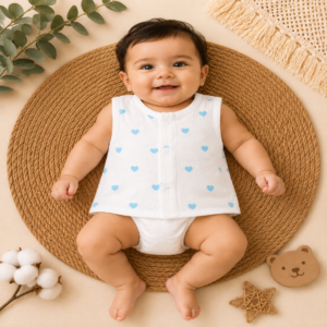 Blue Heart Muslin Jabla