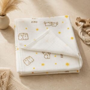 AivaKids Muslin Swaddle – Kitty & Stars