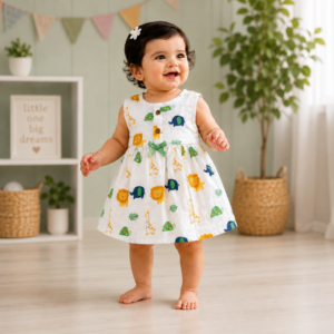 Safari Muslin Sleeveless Frock