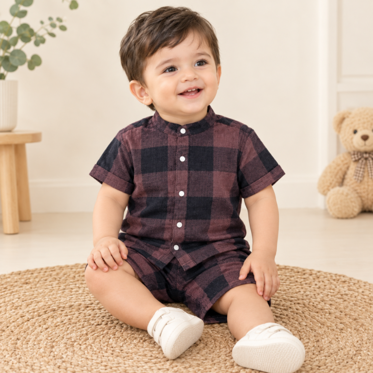 Rustic Checks Organic Muslin Co-ord Set
