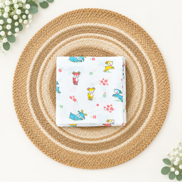 Muslin Swaddle - Deer and Bunny Print