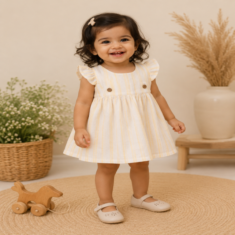 Sunshine Petal Muslin Frock