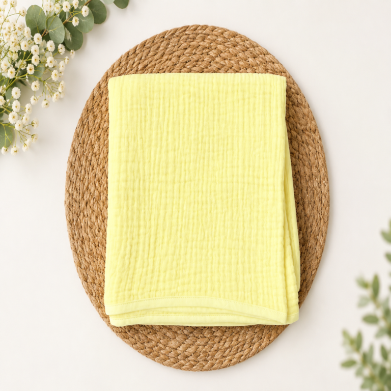 Crinkled Swaddle - Pastel Yellow