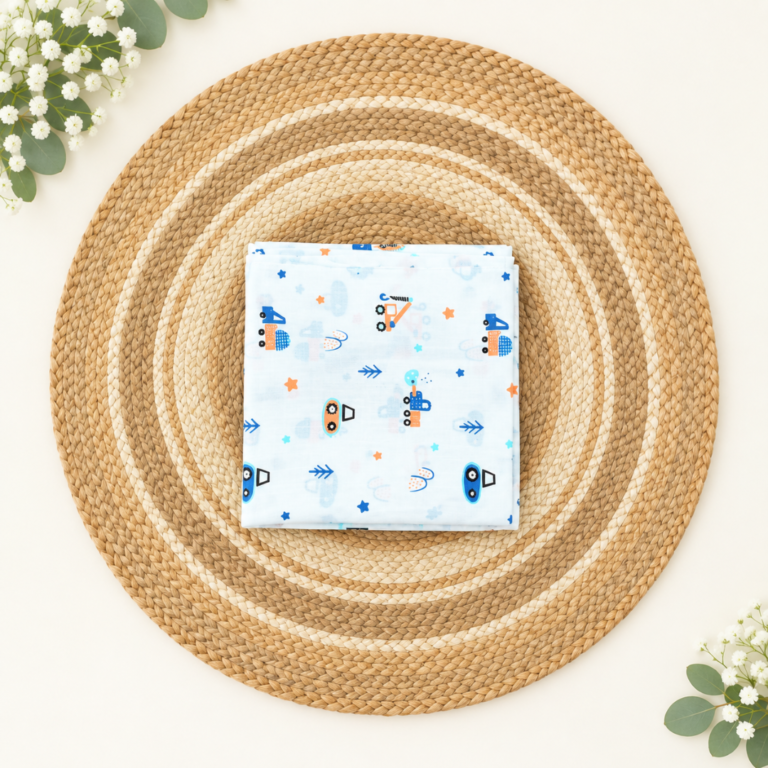 Muslin Swaddle - Little Construction Print