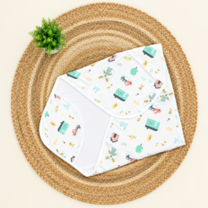 Muslin Hooded Towel - Houses,Windmills